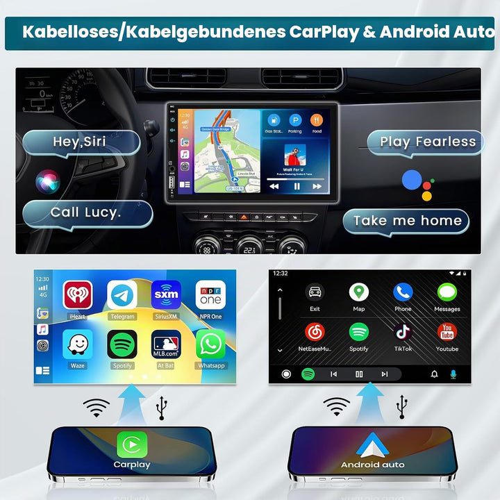 Hikity DAB Autoradio 2 DIN 7 Zoll IPS Touchscreen mit Video-Ausgangsfunktion, Radio 2 Din Bluetooth
