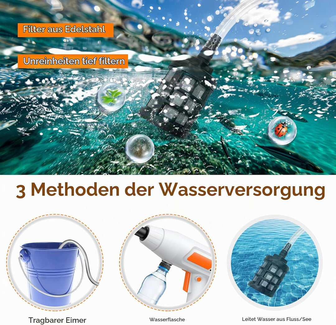 Akku hochdruckreiniger, Pressure Washer, Mobiler Druckreiniger, 300L/H, Hydro Blast, 30 Bar, mit 6-i