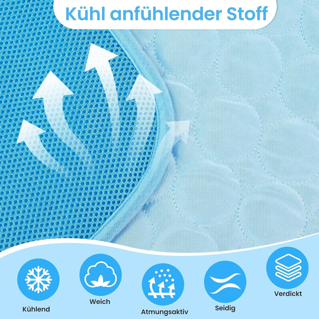 Kühlmatte für Hunde Selbstkühlende, Kühldecke Hunde Sommer, Hundekühlmatte Waschbar & Atmungsaktiv,