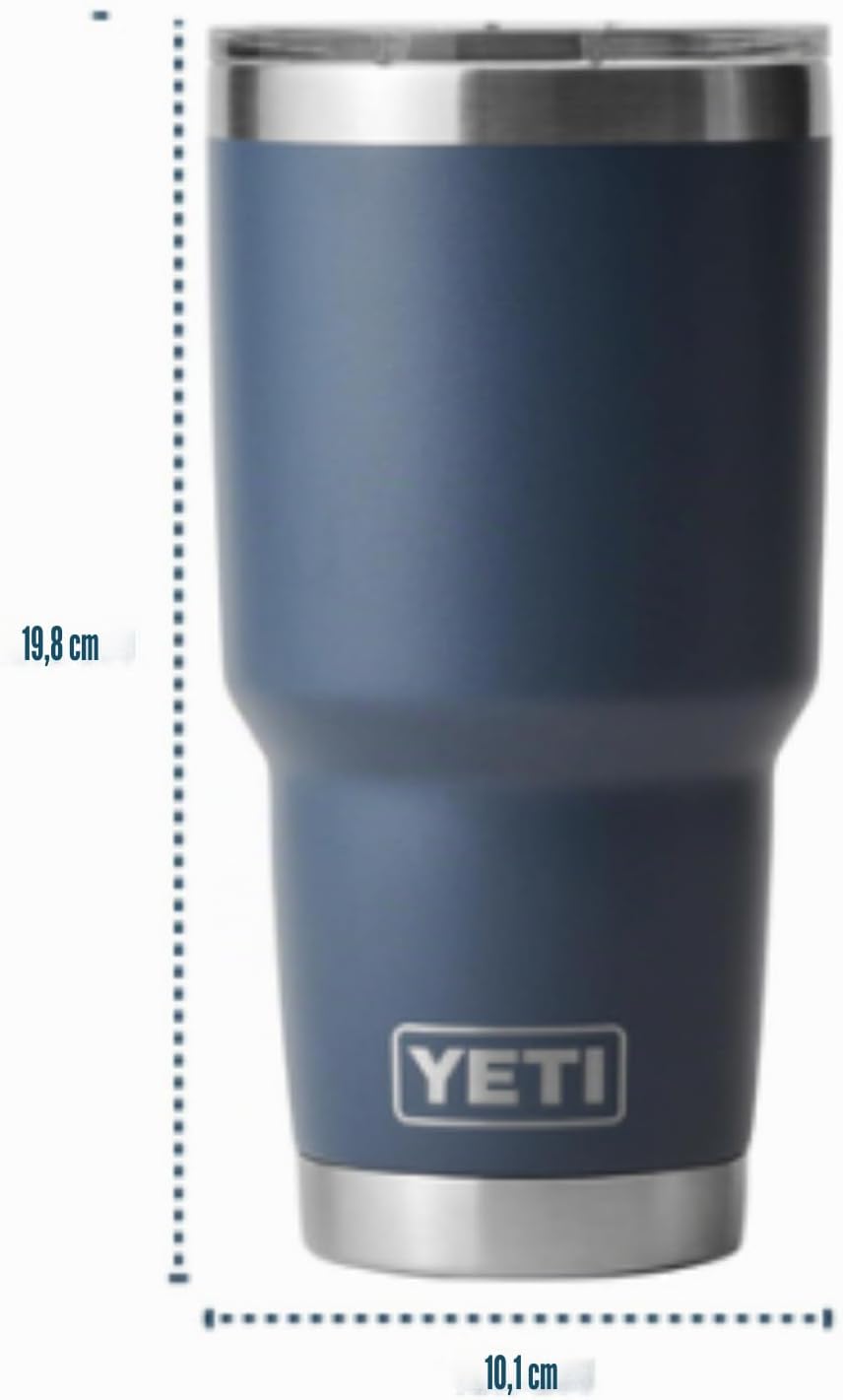 YETI Rambler, Edelstahl, Becher, Black, 30oz (887ml), Black