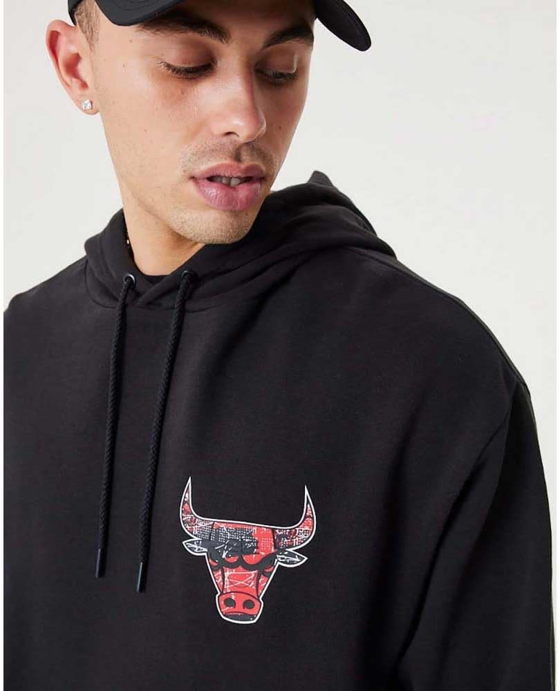 New Era Infill Team Logo Chicago Bulls Hoodie Herren schwarz, S