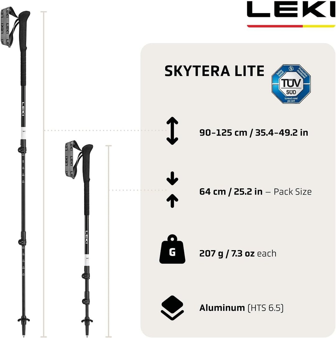 LEKI Skytera Lite Wanderstöcke Damen & Herren | verstellbare Trekkingstöcke aus Aluminium (90-135cm)
