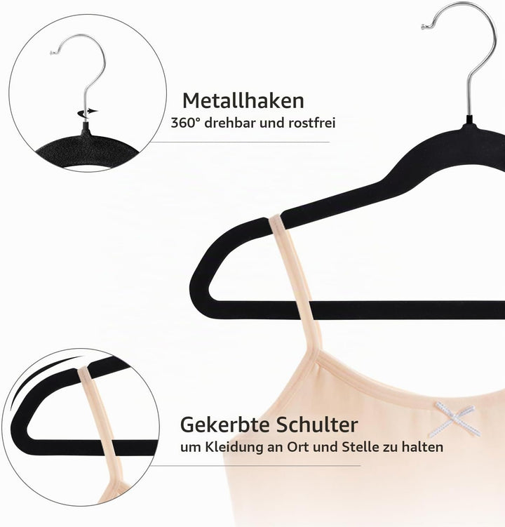 ManGotree 35cm Kinder Samt Kleiderbügel, Ultradünne Kinderkleiderbügel mit 360° Drehbarem Haken, rut