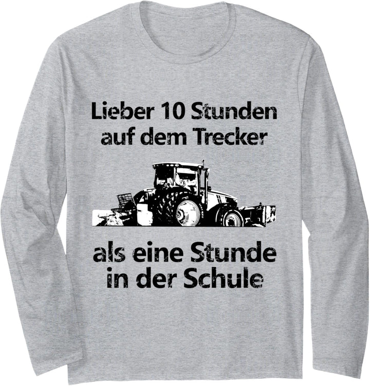 Landwirtschaft Landwirt Bauer Trecker Traktor Schule Kinder Langarmshirt