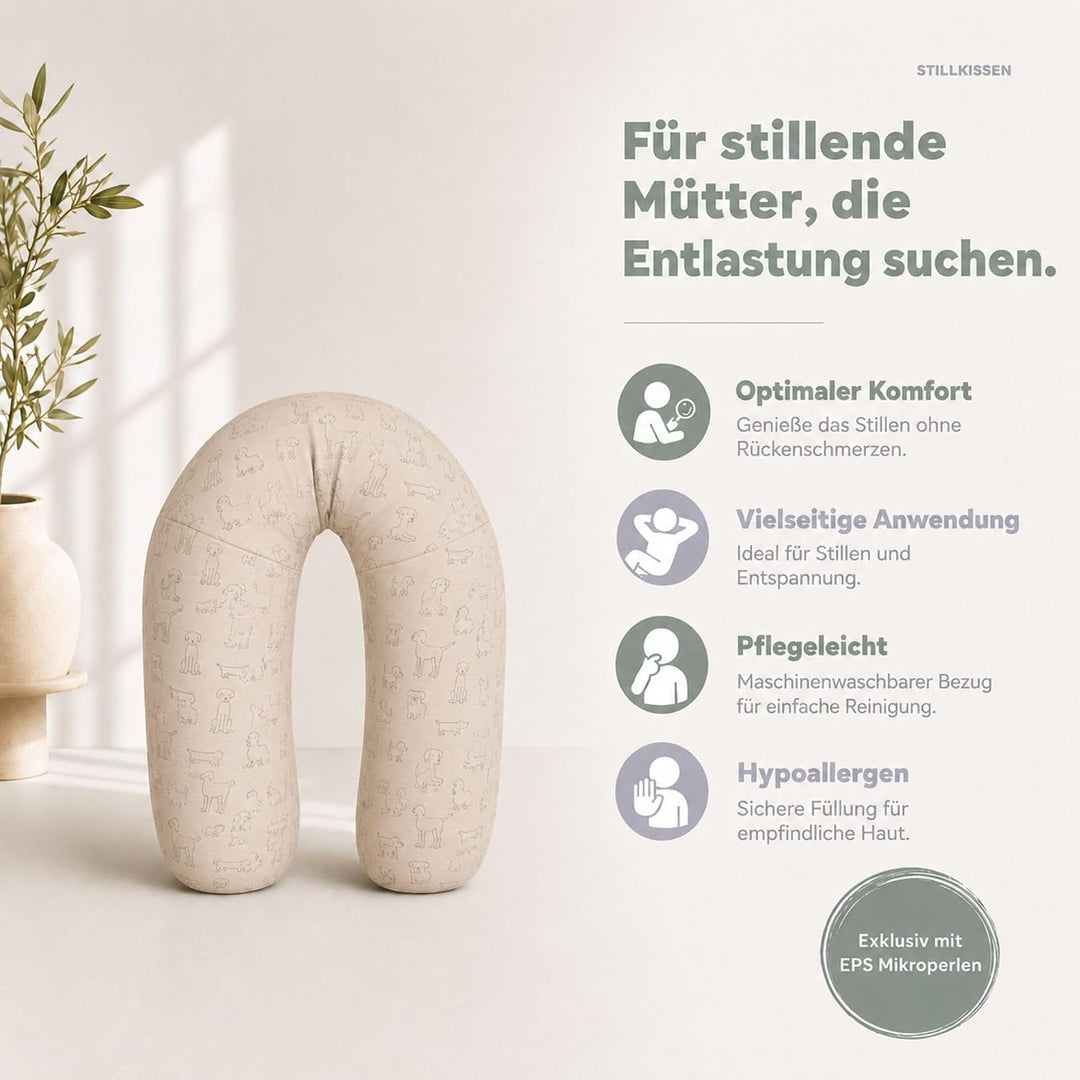 Fillikid Stillkissen EPS-Perlen 190 cm Exklusiv | XXL Stillkissen mit EPS Mikroperlen Länge 190 cm |