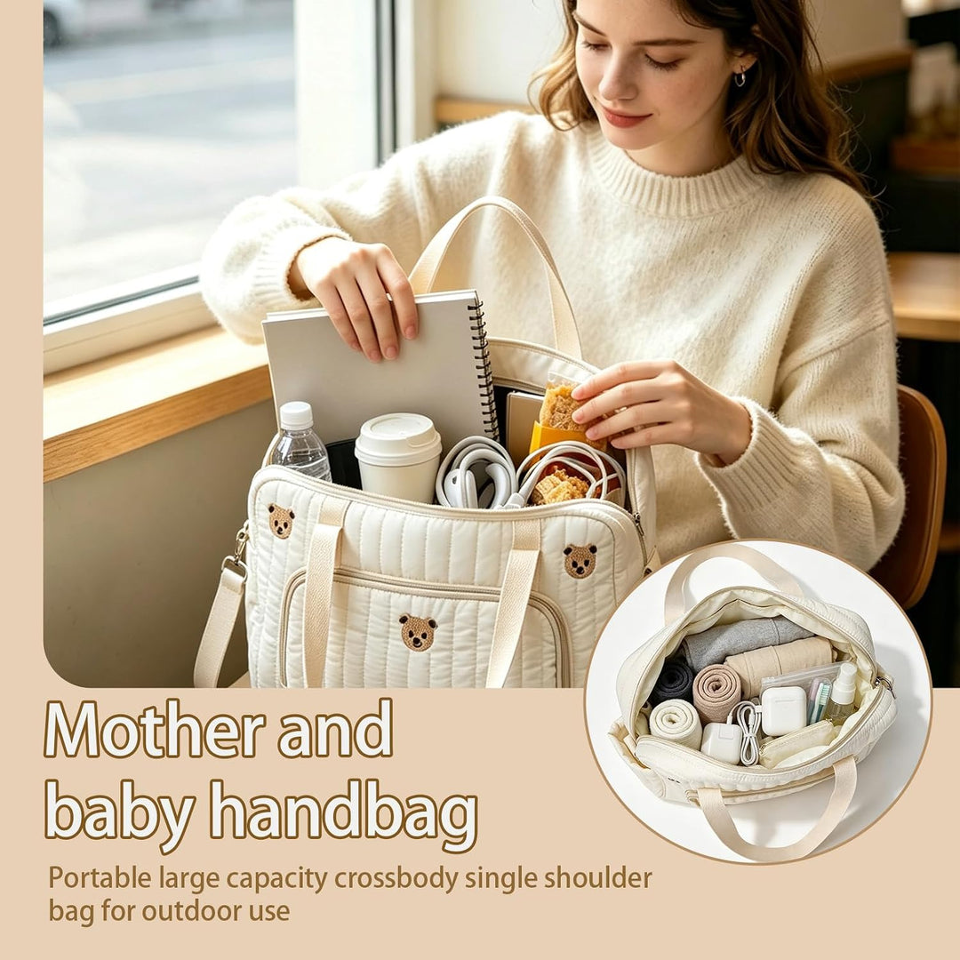 Gross Wickeltasche Für Baby 35×29×10cm, Diaper Bag, Vielseitige Tragetasche | Kliniktasche Geburt mi