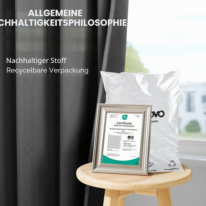 Deconovo 100% Verdunklungsvorhänge Vorhang Blickdicht Vorhänge mit Ösen Gardinen Wohnzimmer Thermovo