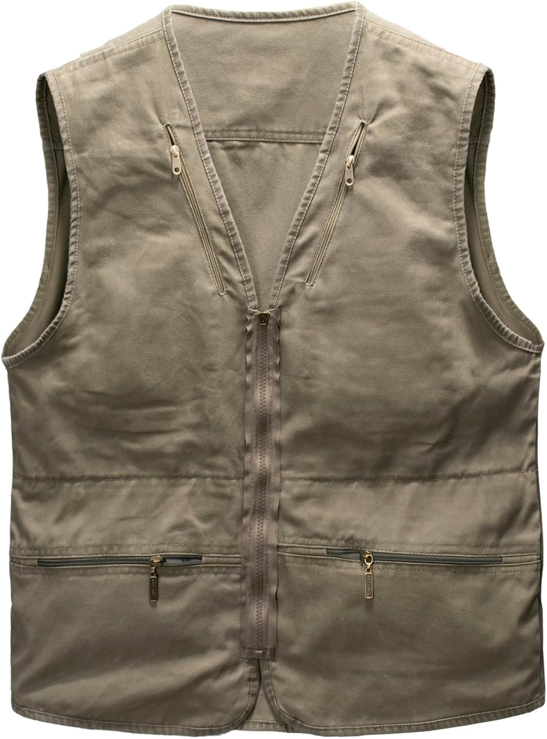 Oralidera Herren Outdoor Weste Freizeit Jacke Leicht Safari Weste mit Reissverschluss Jagd und Angle