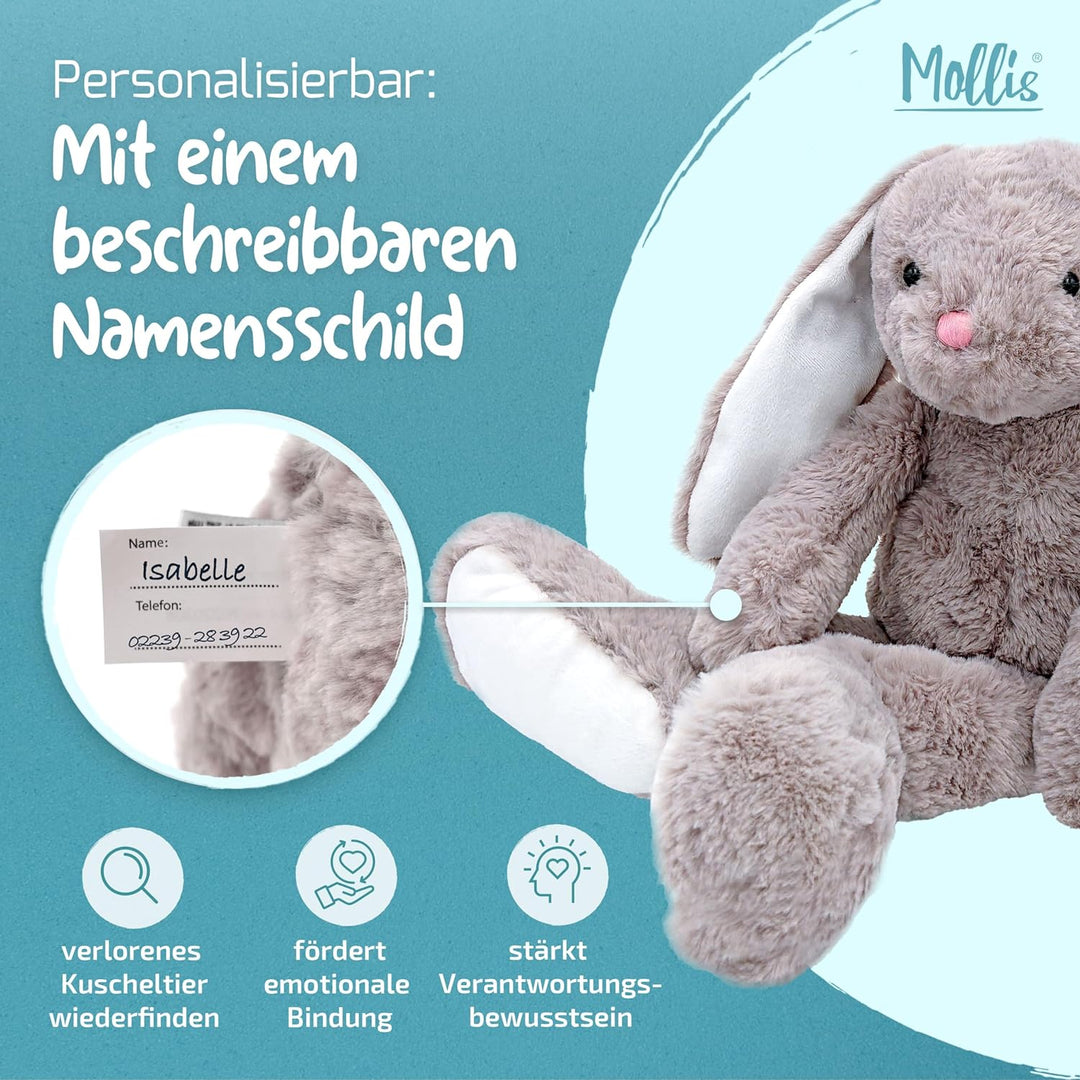 Mollis Kuscheltier - Kuschelhase - 60 cm - Plüschtier-Hase - Kinder-Kuscheltier - weiches Stofftier