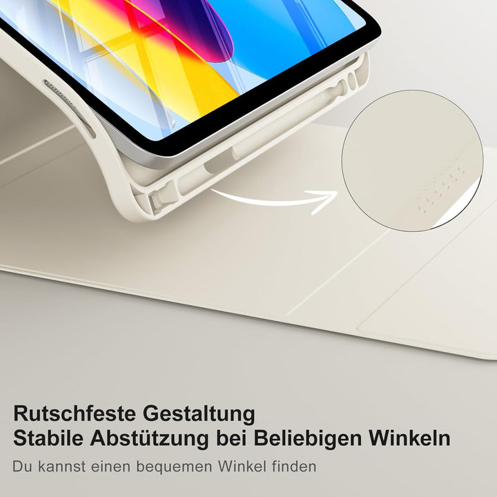 Hülle mit Tastatur für iPad A16 11/10 Generation (2025/2022, 11/10.9 Zoll), 7 Farben Beleuchtete Abn