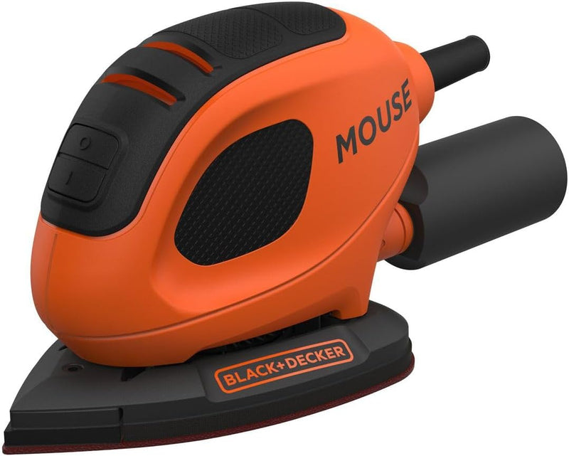 Black+Decker Dreieckschleifer Mouse (55 Watt, Schleifplatte 133 x 95 mm, mit Staubsaugeradapter, Sch