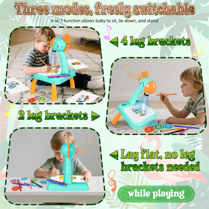Tier - Zeichenprojektor Für Kinder – Kinder Malen Projektor Zeichentisch Mit Musik &amp; 72 Motiven, Ler