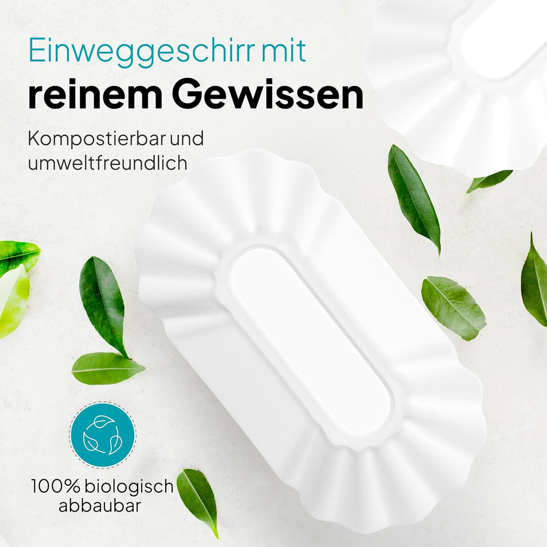 1000 Stück Pappteller Pappschalen Pommes Schalen KU1 | Pappteller Teller aus Papier | Currywurst Ein
