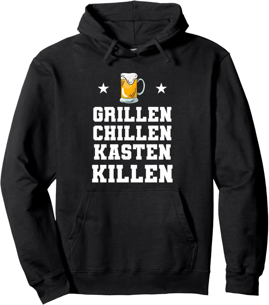 Grillen Chillen Kasten killen Pullover Hoodie