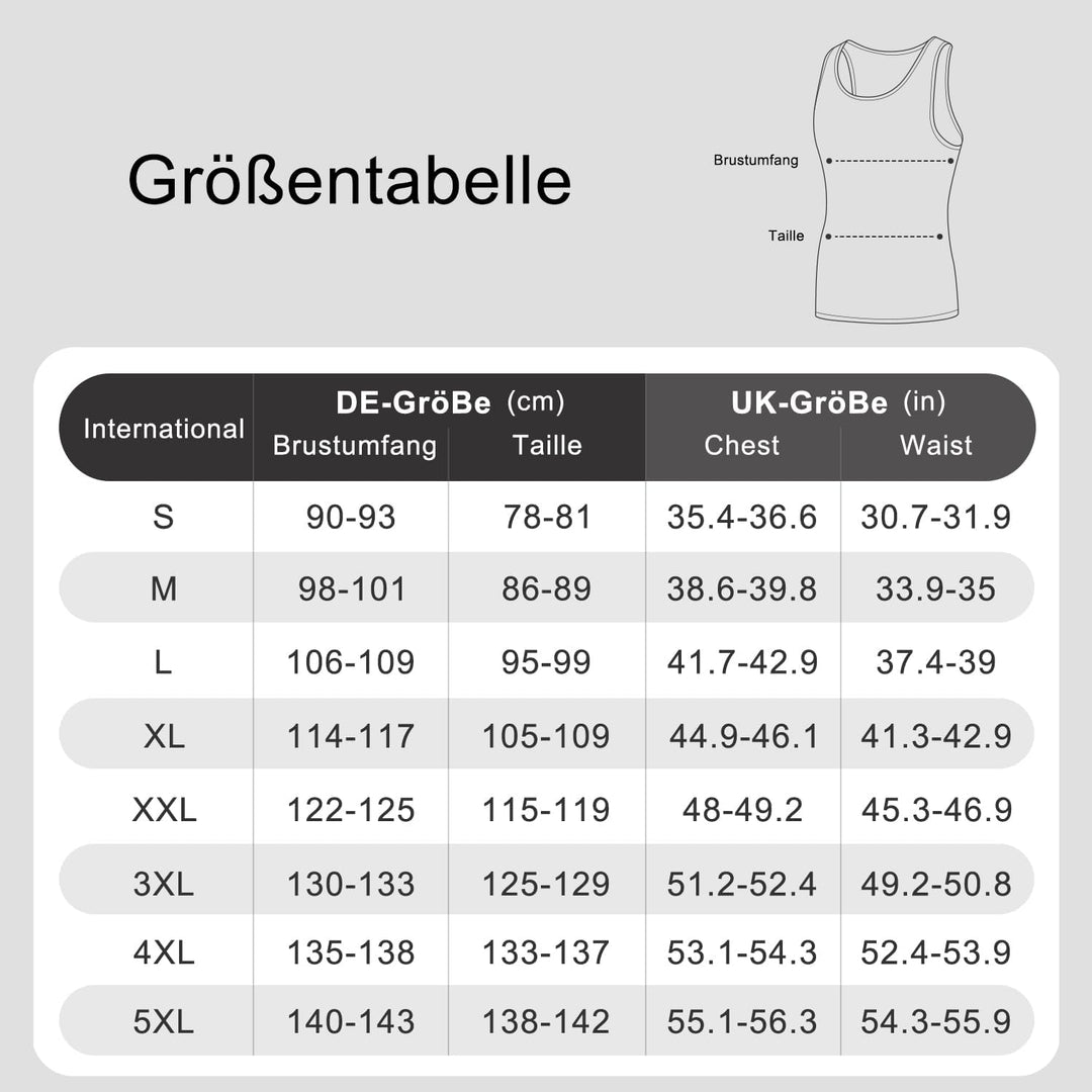 FALARY Unterhemd Herren Tank Top 5er Packs gekämmte Feinripp Baumwolle Weitere Farben alle Grössen S