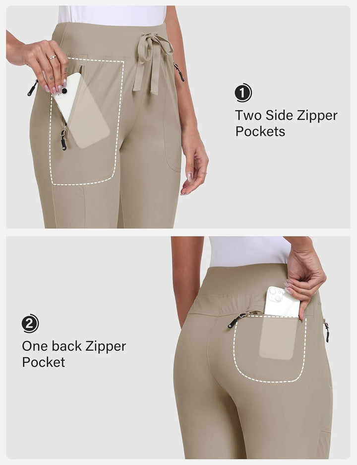 MoFiz Wanderhose Damen Leichte Cargohose Atmungsaktiv Trekkinghose Workout Wasserdicht Winddicht Cas