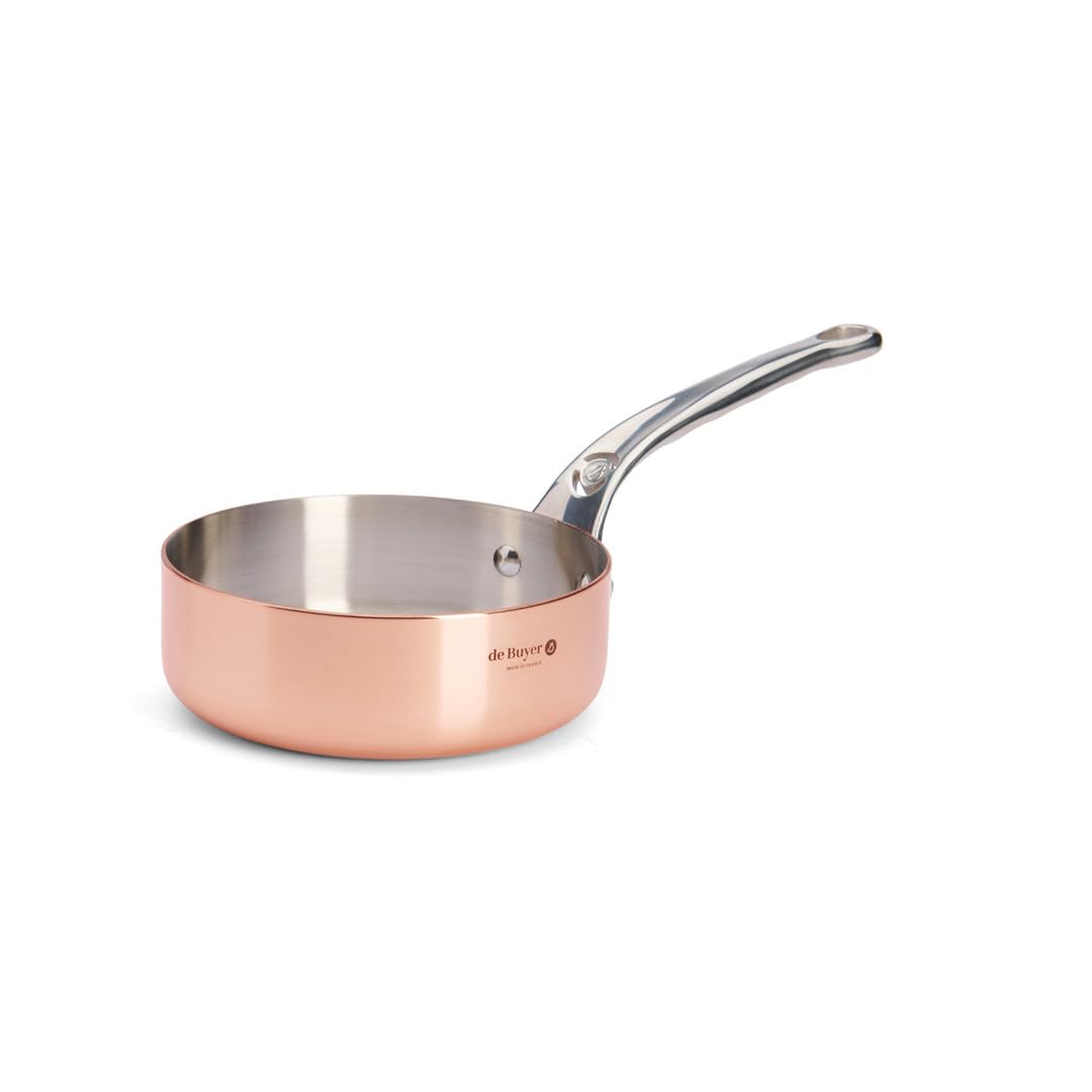 DeBuyer 6430.16 Sauteuse, Kupfer, silber, 35 x 17.5x 10,9 cm Silber 35 x 17.5 x 10.9