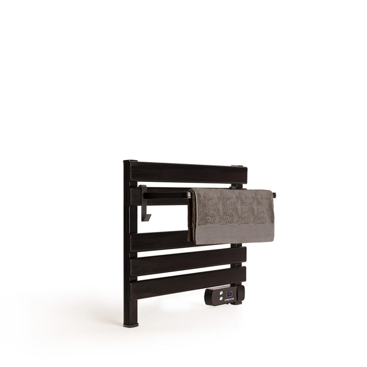 CREATE / WARM Towel Mini 150W / Elektrischer Badheizkörper Schwarz mit Regal / 52,3x8x55,8cm, mit di