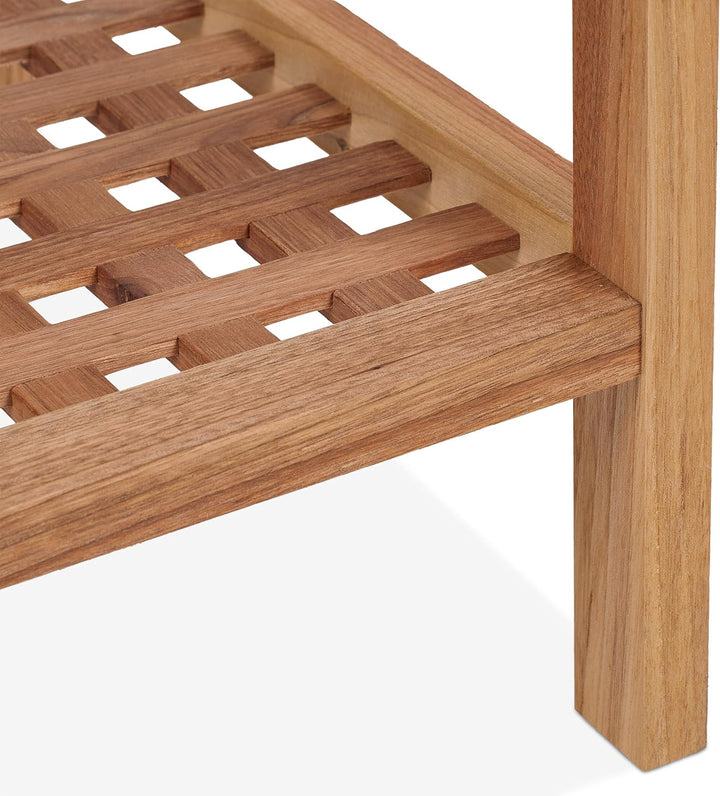 Relaxdays Beistelltisch, Wohnzimmertisch mit Glasablage, HBT 40x80x40 cm, Ablagetisch Walnussholz, K