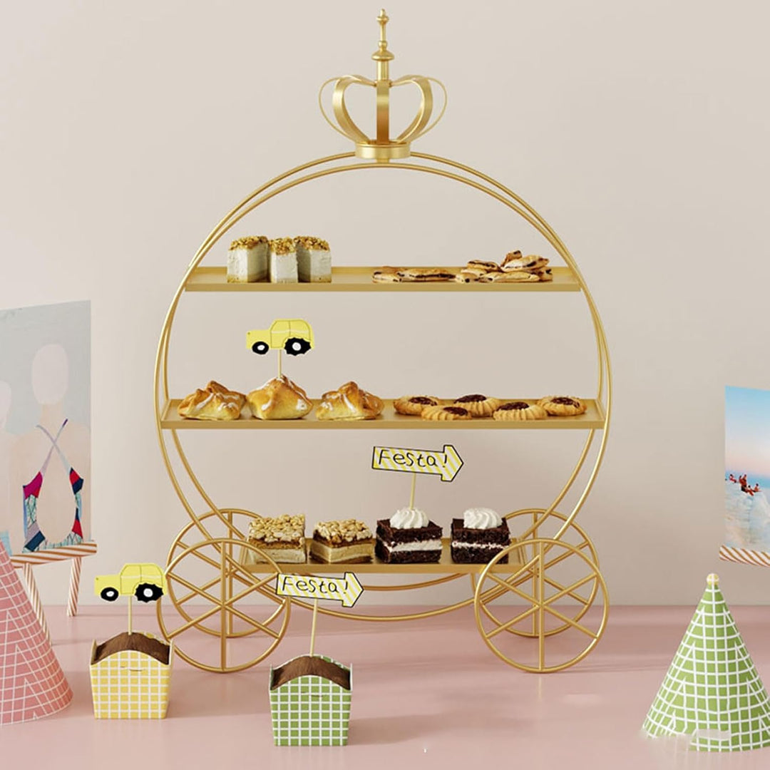 Cupcake-Ständer mit 3 Etagen, Eiserne Tabletts für Cupcakes, Donuts, Früchte, Gebäck, Dessert-Tisch-