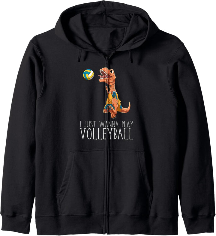 Volleyball T-Rex - Ich will nur Volleyball spielen Kapuzenjacke