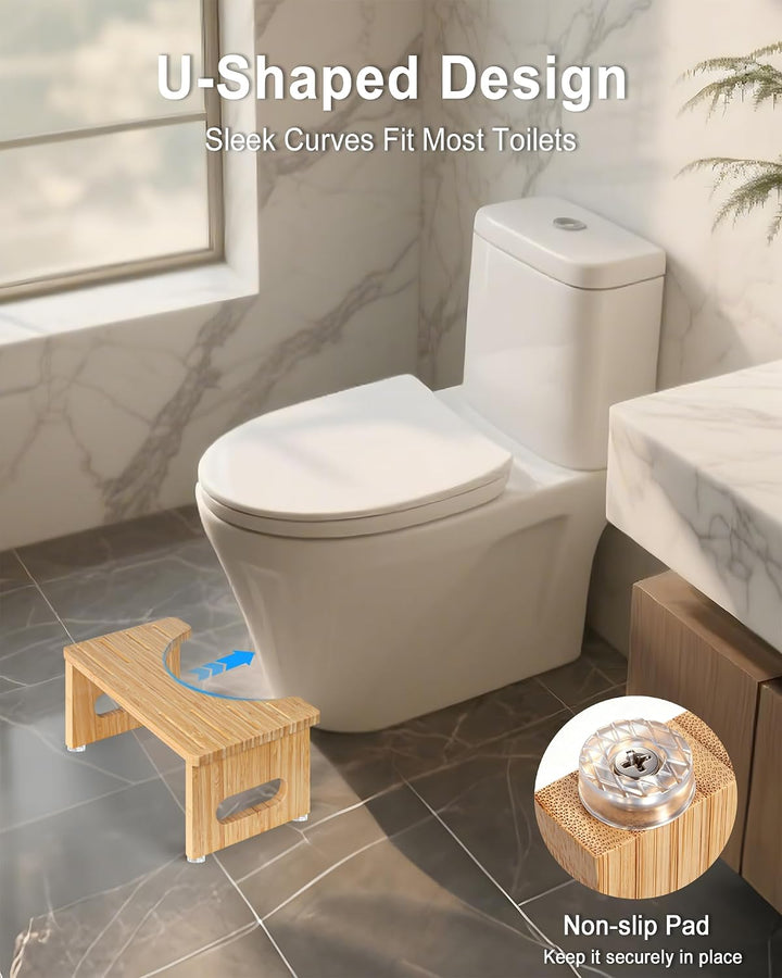 Toilettenhocker Holz, Klappbarer WC Hocker für Erwachsene, Toilettenhocker Erwachsene,Tritthocker Kl