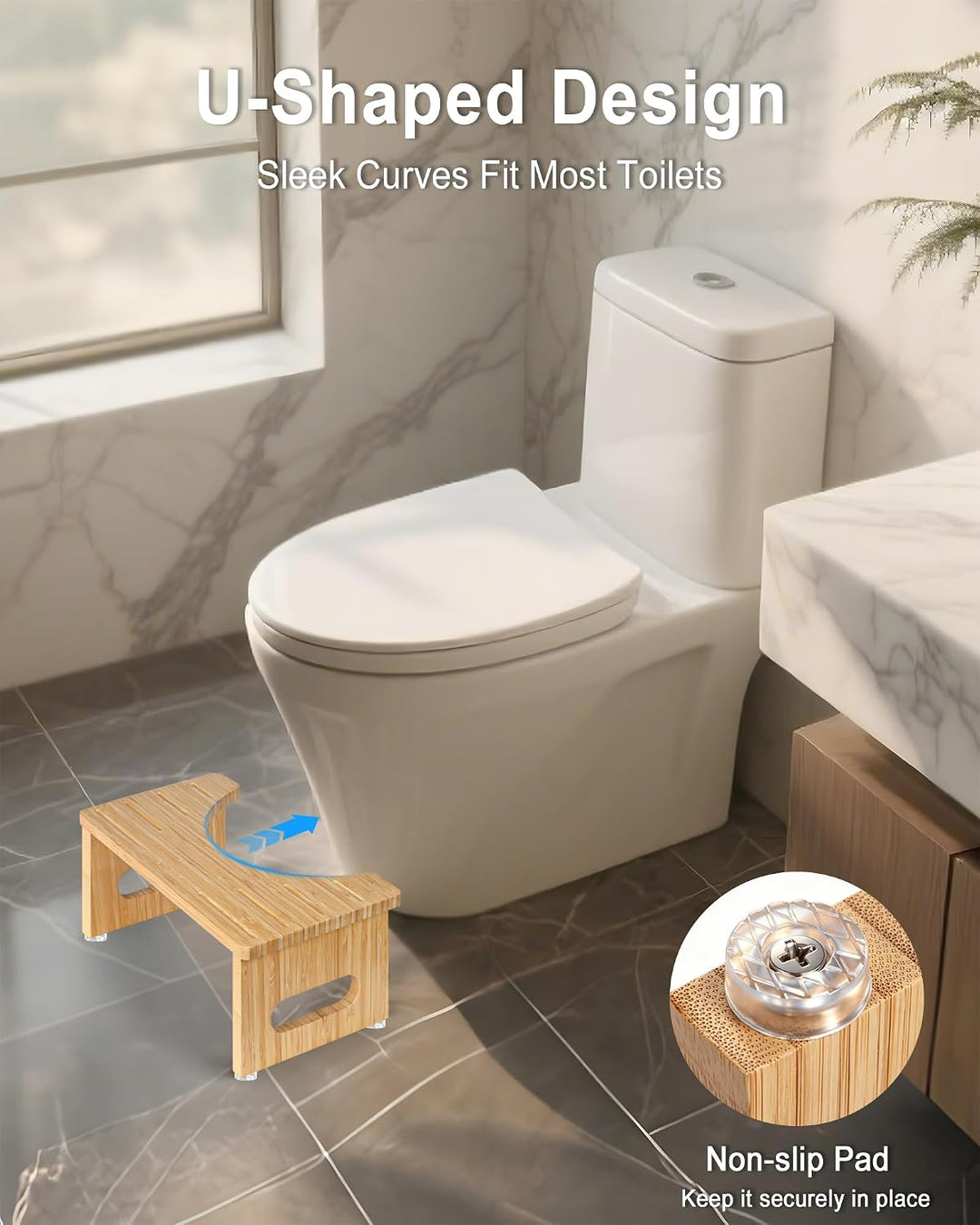 Toilettenhocker Holz – WC Hocker fur Erwachsene – Toilettenhocker Holz Klappbar - Squatty Kackhocker