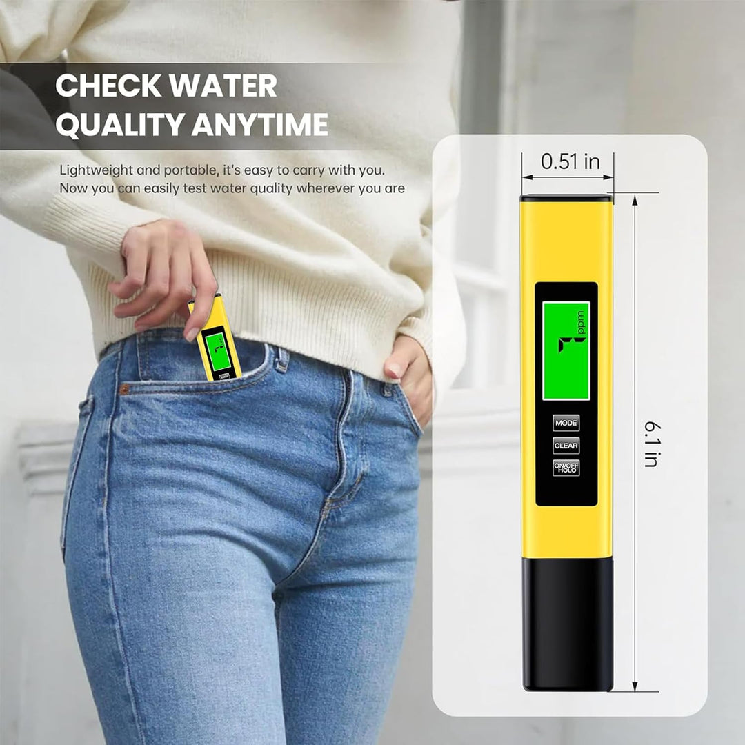 4-in-1-Wasserqualitätstester, TDS EC Temperaturmesser mit LCD-Display, Sonde aus Titan für Trinkwass