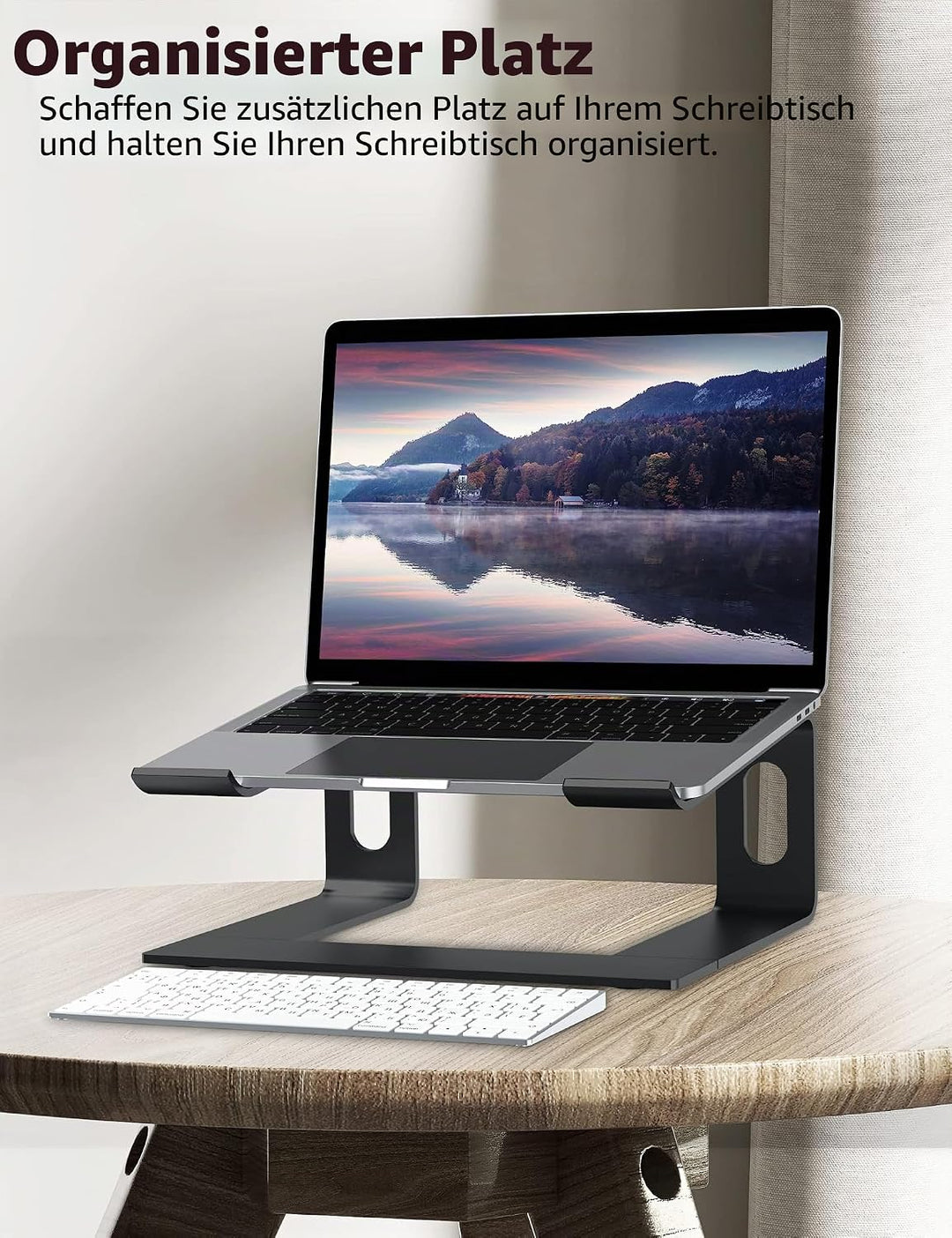ALASHI Laptop-Ständer für Schreibtisch, Aluminium-Computer-Erhöhung, ergonomischer Notebook-Halter,