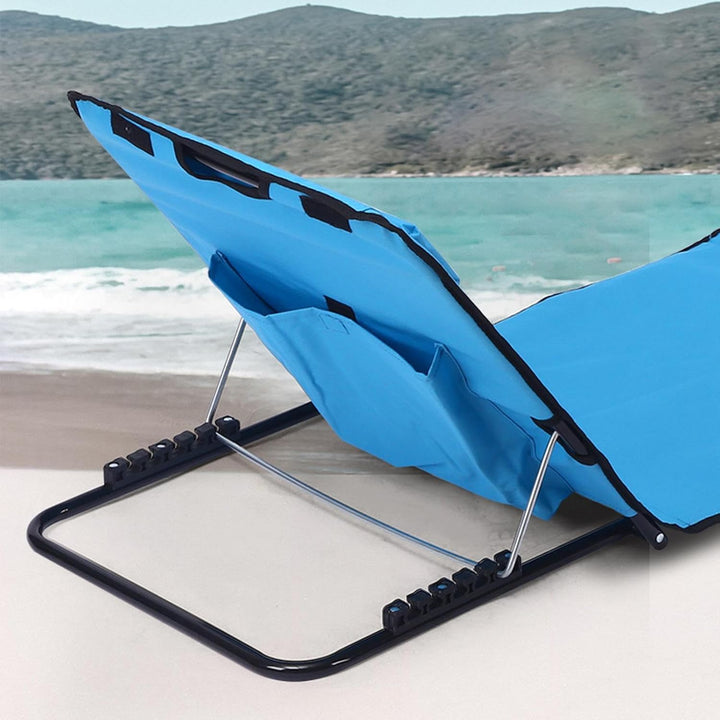 2 Pcs Strandmatte Mit Rückenlehne Liegematte - Gepolsterte Klappbare Strandmatte Mit Verstellbarer R