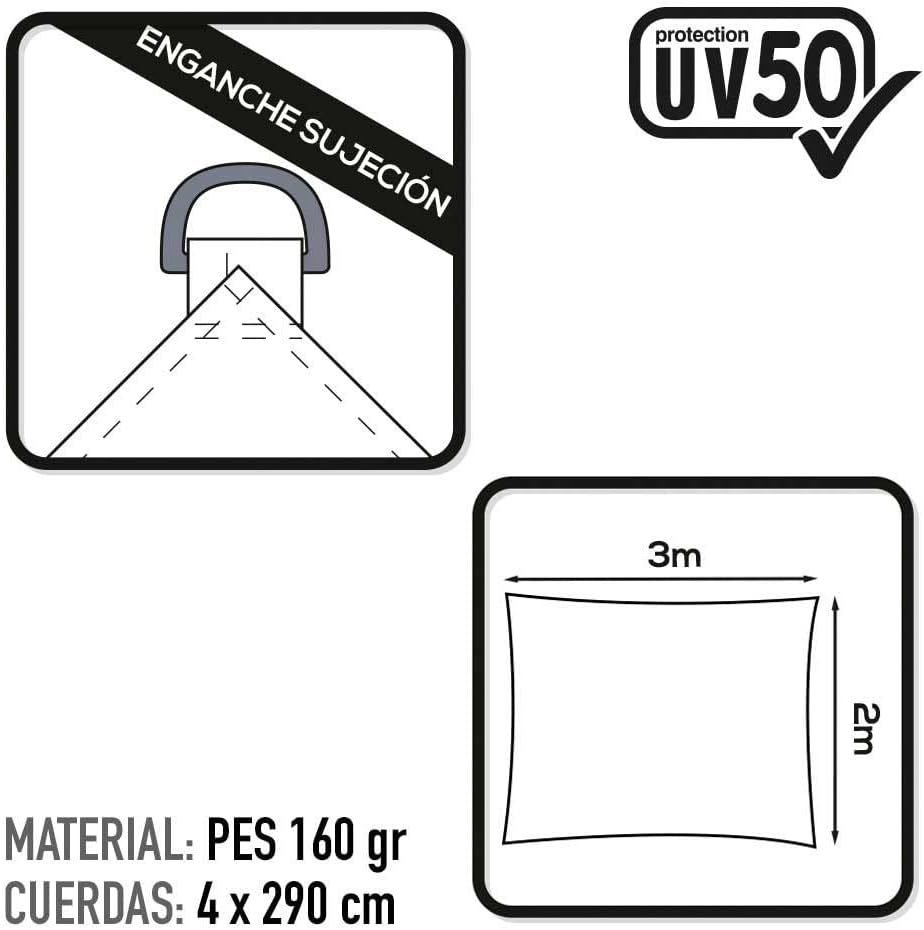 Aktive 61018 Sonnenschutz UV50, rechteckig, 200 x 300 cm, Weiss 200 x 300 cm Weiss, 200 x 300 cm Wei