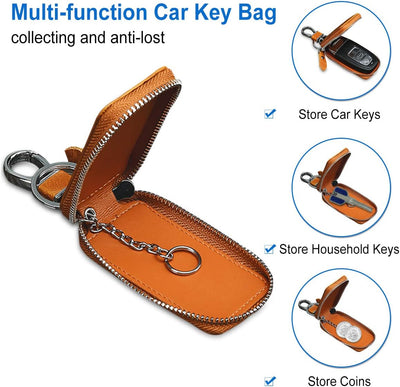 PORRASSO Leder Autoschlüssel Tasche Schlüsseletui Autoschlüssel Schlüsselmäppchen Auto Key Schlüssel