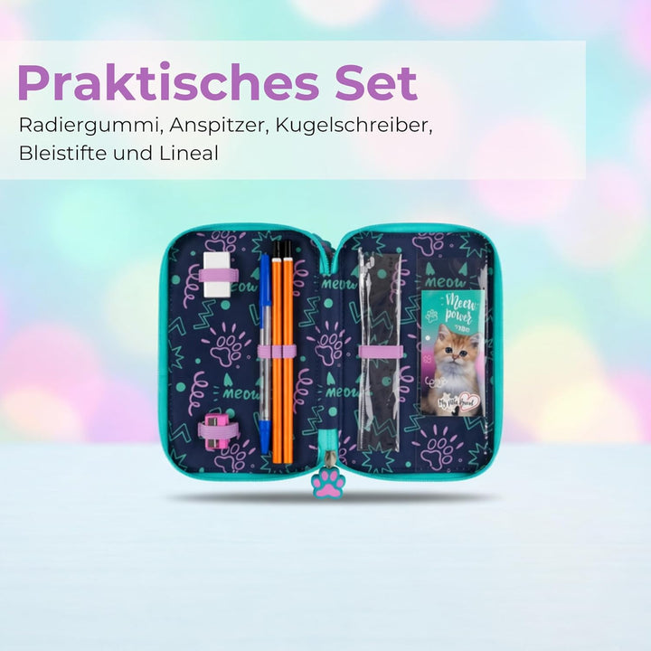 Goldkids - Federmäppchen 3 Fächer - Mäppchen für Mädchen und Jungen - Federmappe 3-Fach Federtasche