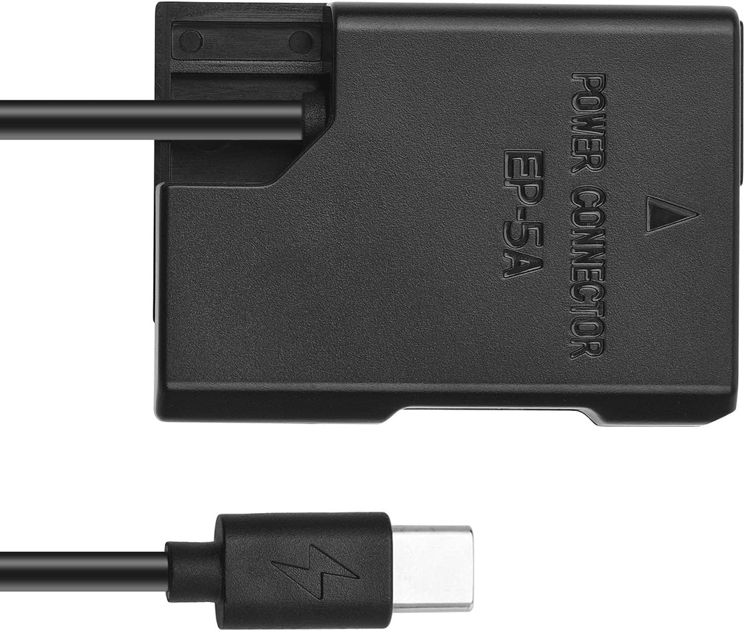 Andoer EN-EL14 Dummy Battery USB-C Coupler Adapter Dummy Battery Coupler mit USB Typ-C Feder Stromka