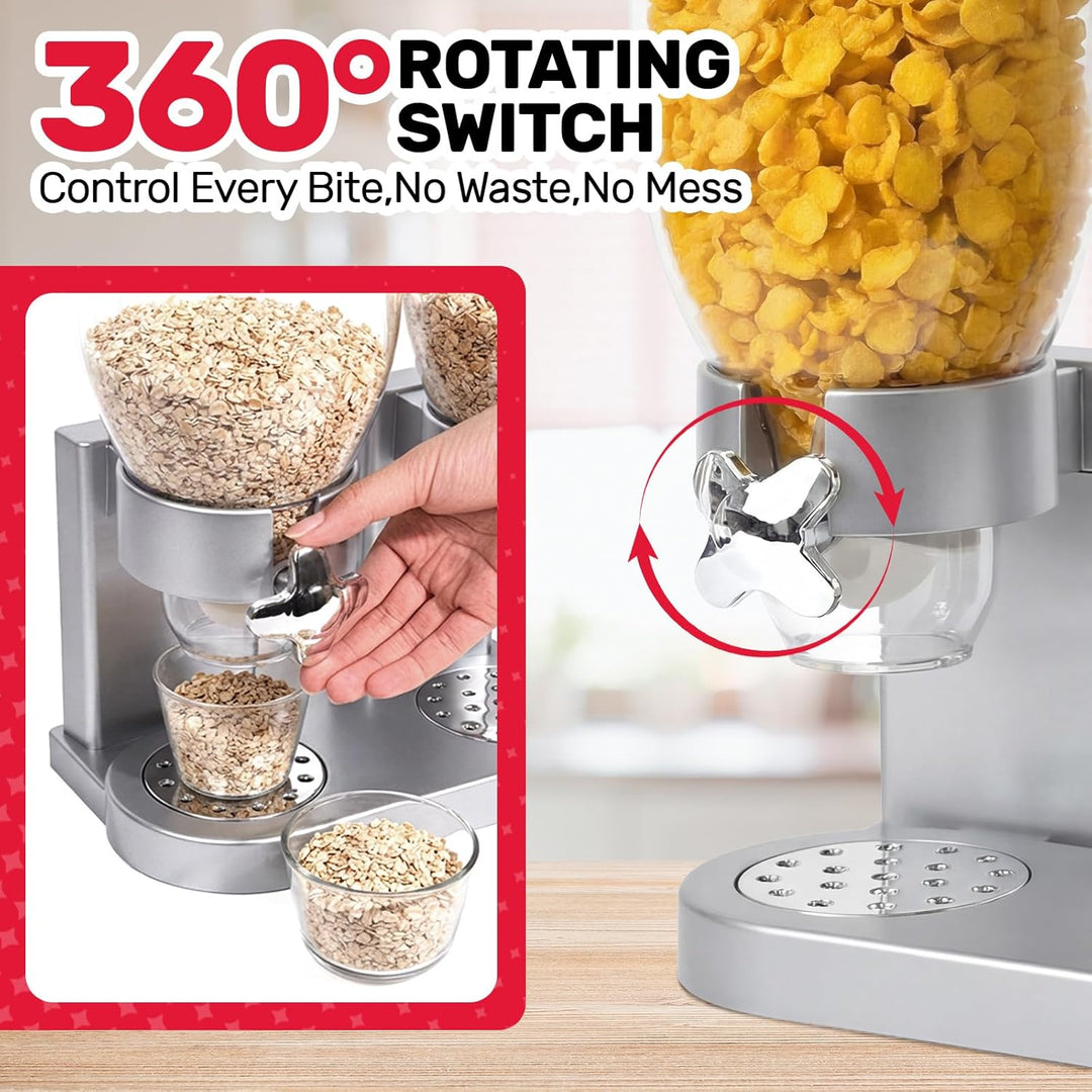Sinceroduct Cereal Dispenser Countertop 2L, 3er Set Dreifacher Müsli Verteiler für die Arbeitsplatte