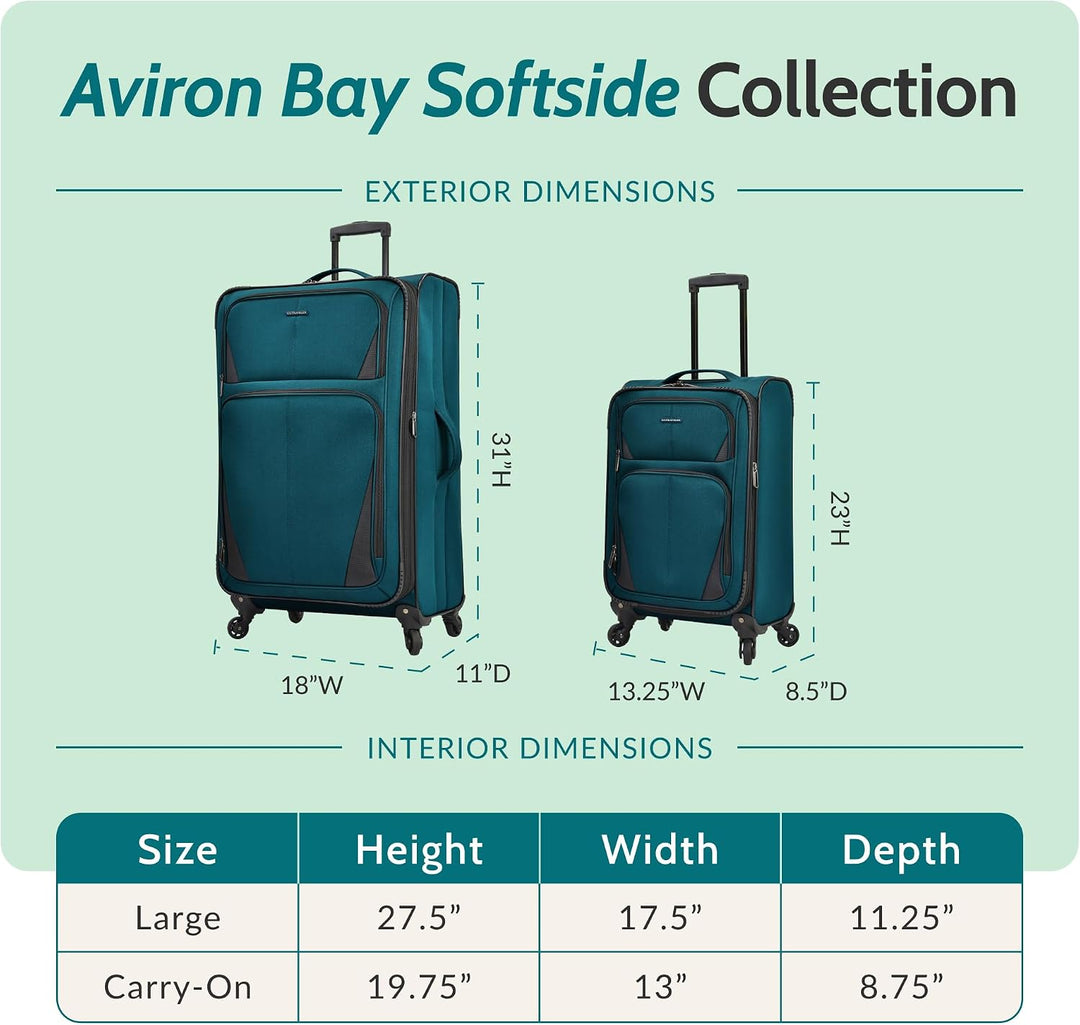 U.S. Traveler Aviron Bay Erweiterbares Weichgepäck mit Spinnrädern Carry-on 22-Inch Marineblau, Carr