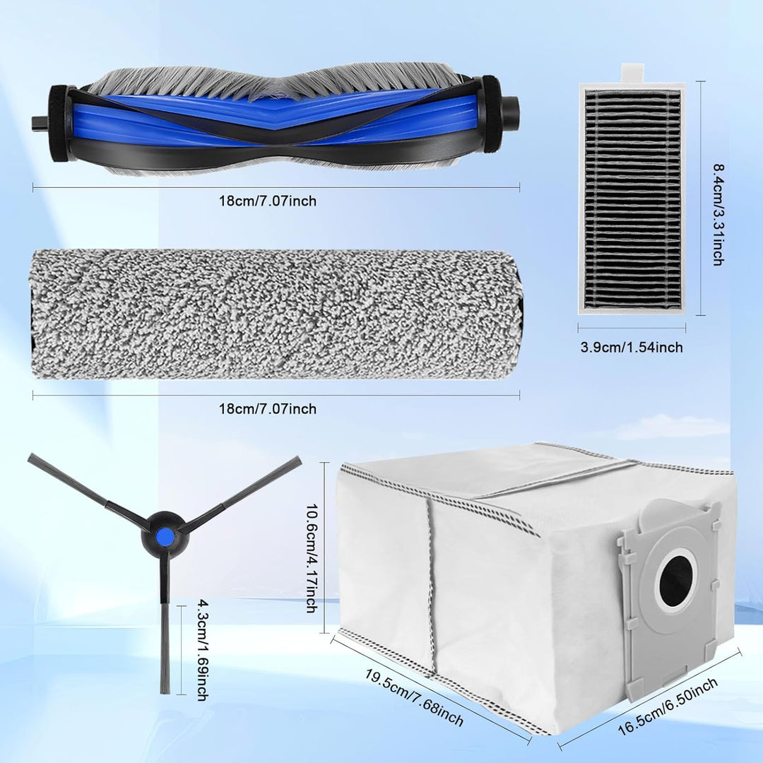 X8 PRO Omni Zubehör für Ecovacs Deebot X8 OMNI/X8 PRO OMNI, 21-Stücke Ersatzteile ：6 Staubbeutel, 4