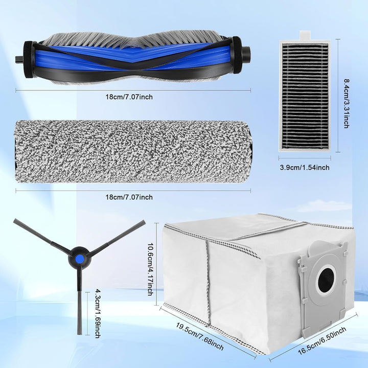 X8 PRO Omni Zubehör für Ecovacs Deebot X8 OMNI/X8 PRO OMNI, 21-Stücke Ersatzteile ：6 Staubbeutel, 4