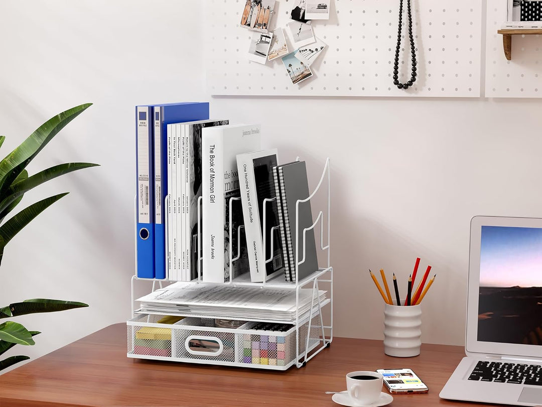 EasyPAG 6 Fächer A4 Metall Büro Schreibtisch Organizer Dokumentenhalter Aktenablage Zeitschriftenhal