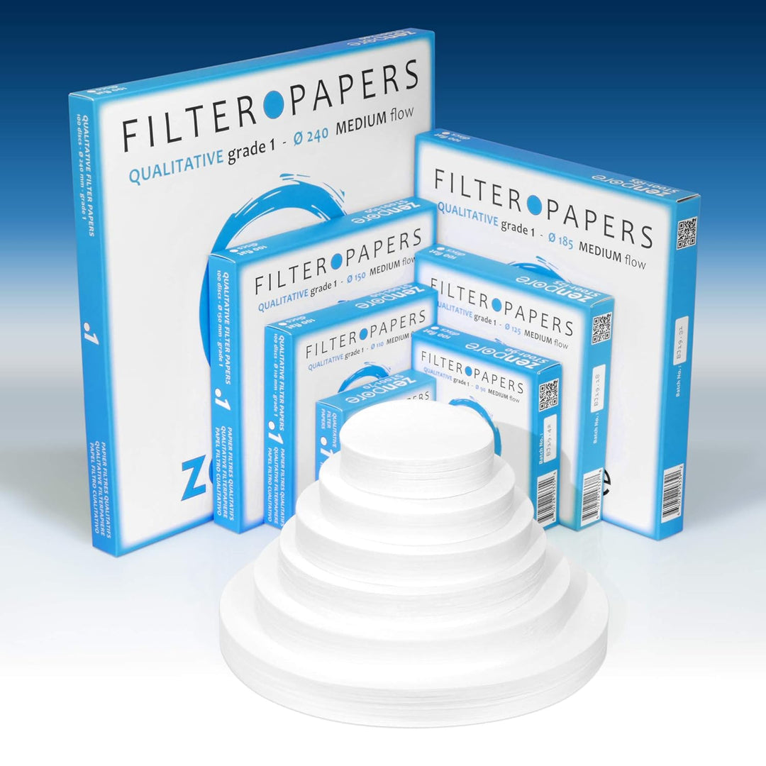 zenpore 12,5 cm Labor filter papier, Qualitative Standardnote 1 – Mittlerer Durchfluss 125 mm (Set m