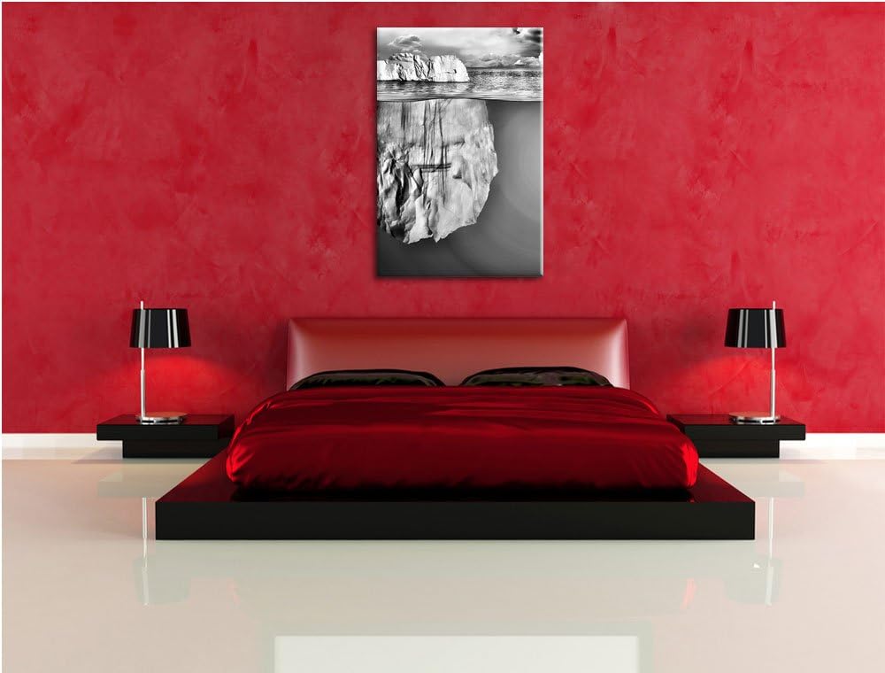Pixxprint Riesiger Eisberg unter Wasser als Leinwandbild/Grösse: 100x70 / Wandbild/Kunstdruck/fertig