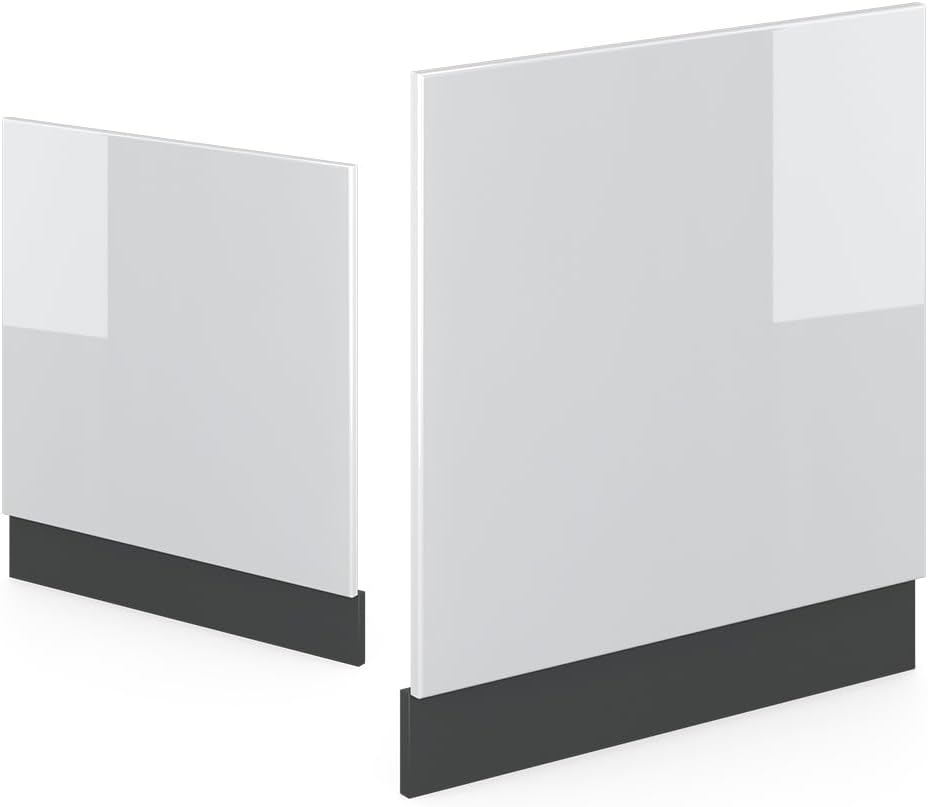 Vicco Frontblende R-Line, Weiss Hochglanz/Anthrazit, 60 cm ohne Arbeitsplatte Weiss Hochglanz Geschi