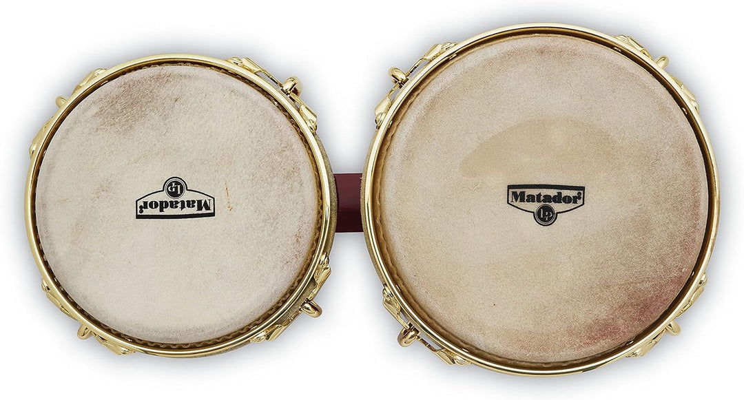LP Latin Percussion LP811008 Matador Wood Bongo Red Gold Hardware Rot, Gold HW, Rot, Gold HW