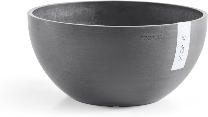 ECOPOTS Pflanzschale Blumentopf Brüssel Grau - Durchmesser Ø 30 cm rund gross - Pflanzentopf aus Rec