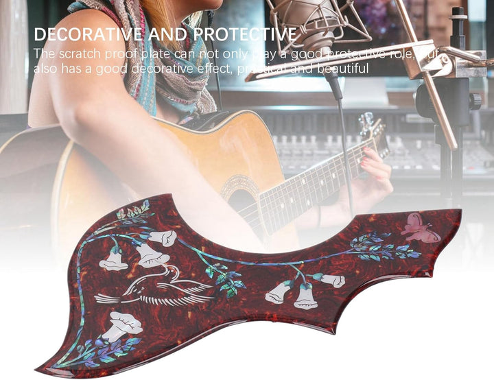 Gitarren-Schlagbrett, Schlagschutz für Akustikgitarren, Kolibri und Wasser, Selbstklebend, Kolibri-S