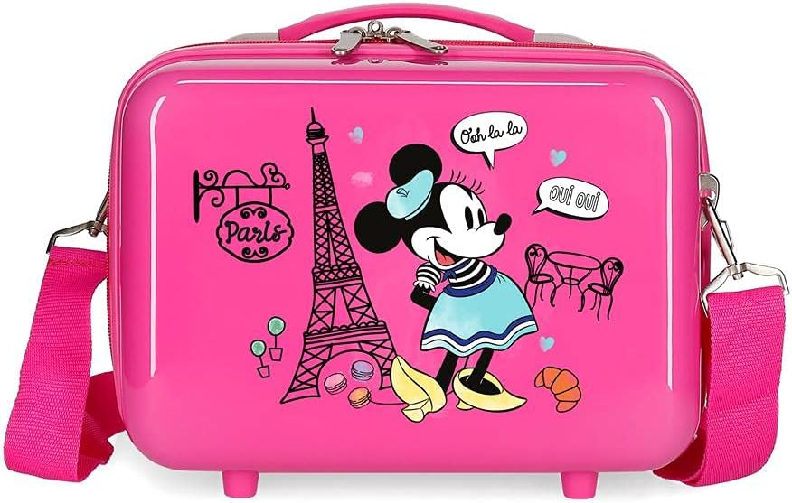 Minnie Minnie Around The World Kulturbeutel, anpassbar, mit Umhängetasche, Rosa, 29 x 21 x 15 cm, st