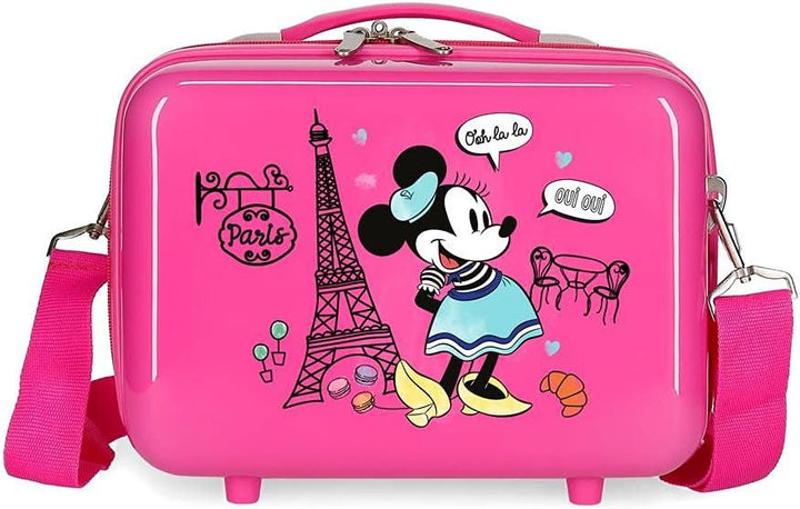 Minnie Minnie Around The World Kulturbeutel, anpassbar, mit Umhängetasche, Rosa, 29 x 21 x 15 cm, st
