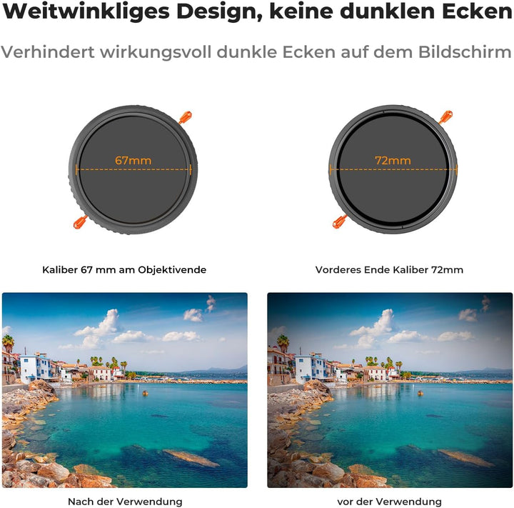 K&amp;F CONCEPT Nano-K Serie ND Filter 67mm CPL&amp;ND2-ND32 2 in 1 multifunktionaler Graufilter und CPL Fil