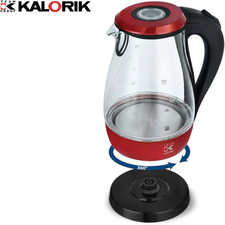Team Kalorik Glaswasserkocher 1,7 Liter mit LED-Beleuchtung