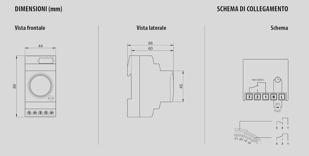 Vemer vp883300 Zeitschalter elektromechanisch arvo-w, hellgrau